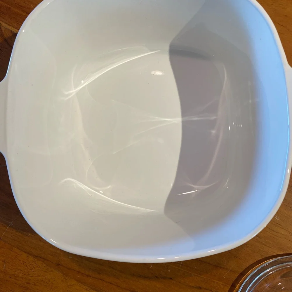 Vintage corning, ware,‎ blue corn, flour, 2 1/2 quart casserole dish with lid